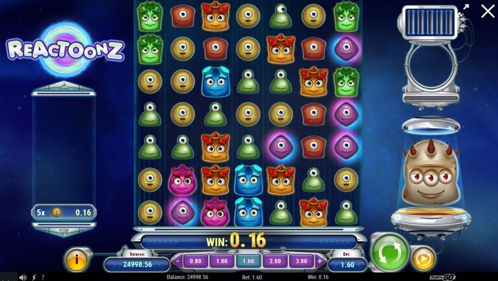 Reactoonz slot from Play N GO