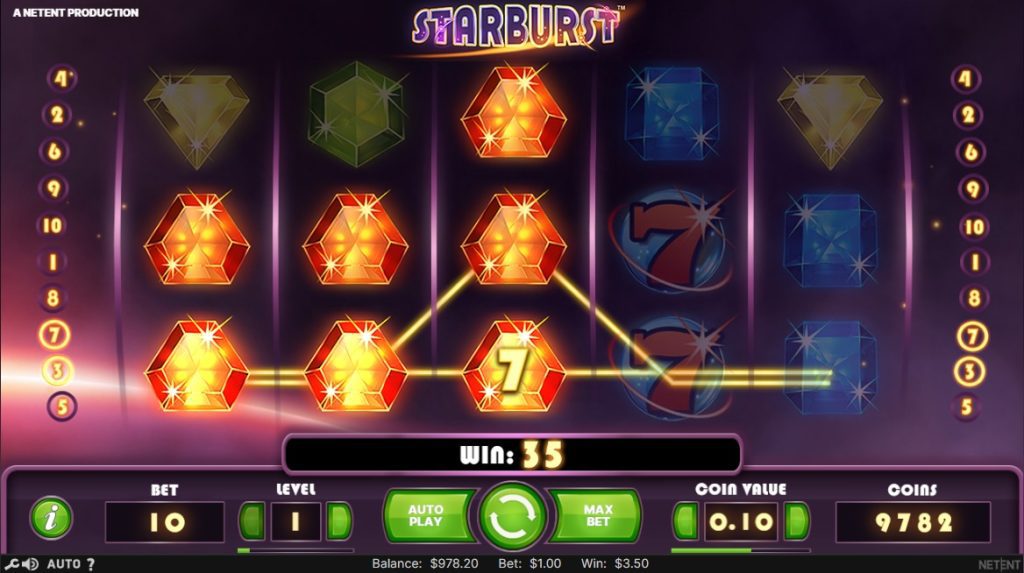 Screenshot of Starburst slot