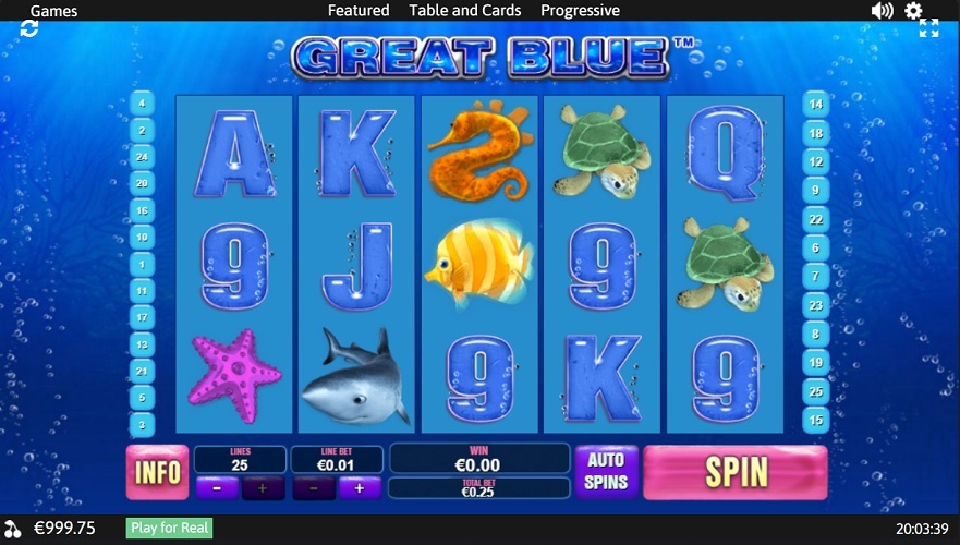 Screenshot Great Blue Playtech