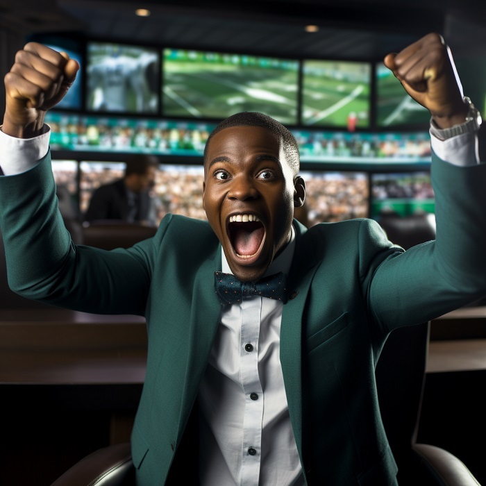 Man excited about betting bonuses