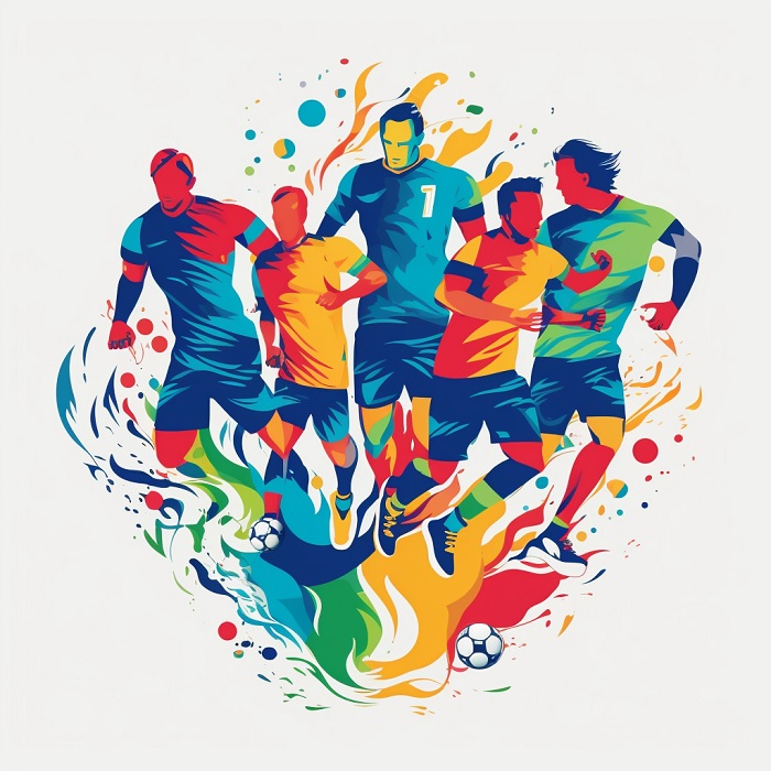 Colourful footballers Euro 2024
