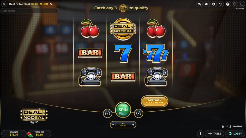 Deal or No Deal Live Casino Game Slot View