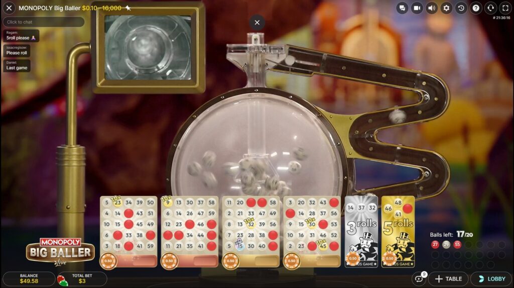Monopoly Big Baller Live Main Screen